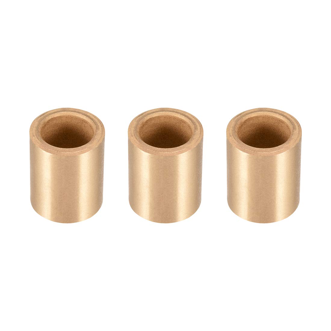 sourcing map Bearing Sleeve 14mm Bore x 20mm OD x 25mm Length Self-Lubricating Sintered Bronze Bushings 3pcs