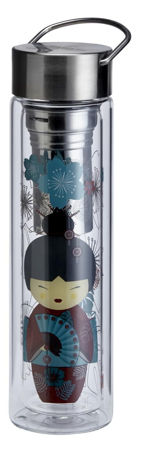 Flowtea® teapot to go Geisha Red 350-400 ml, incl. therm- cover + tea strainer