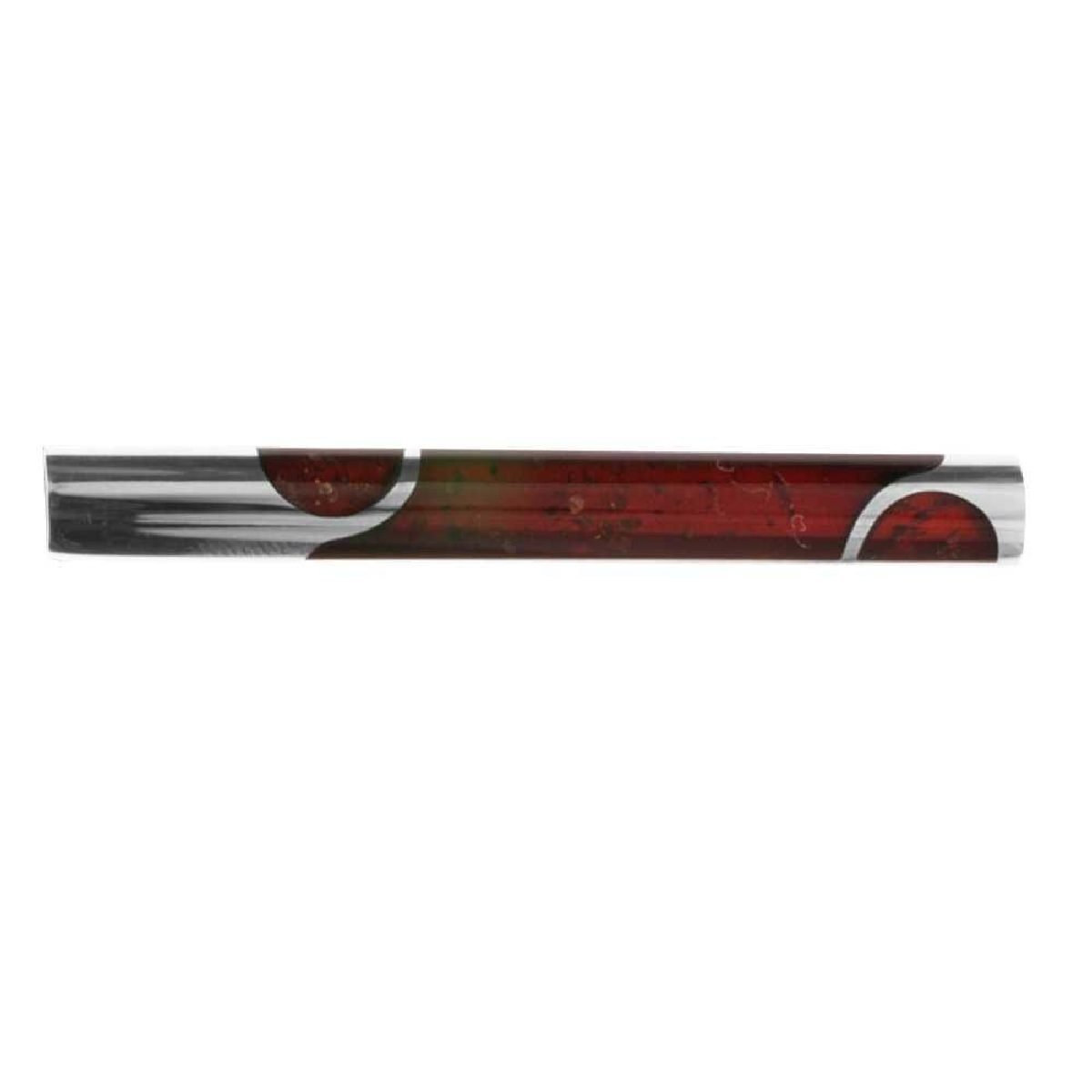 Herren-Krawattennadel Sterlingsilber 925 Mit Bernstein-Mosaik – 65 Mm, Inklusive Sicherheitskette