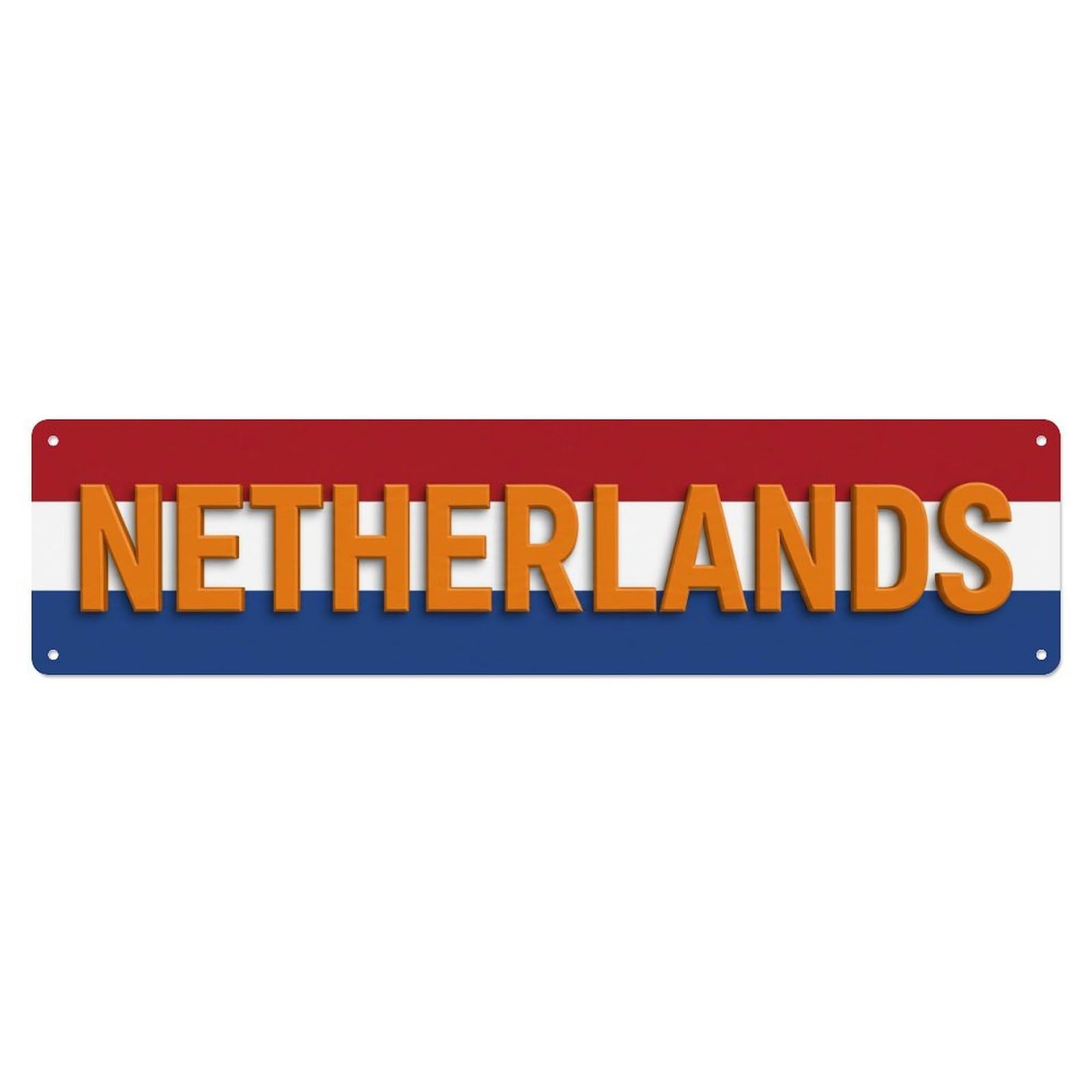 Metal Tin Sign Vintage Netherlands Flag Pattern