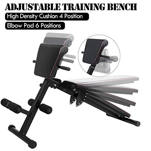 Goplus Multifunctional Weight Bench, Foldable AB Bench with Adjustable Positions, for Strength Training Core Workout Back Extension/ Leg Exercise/ Sit Up/ Push Up (Black)