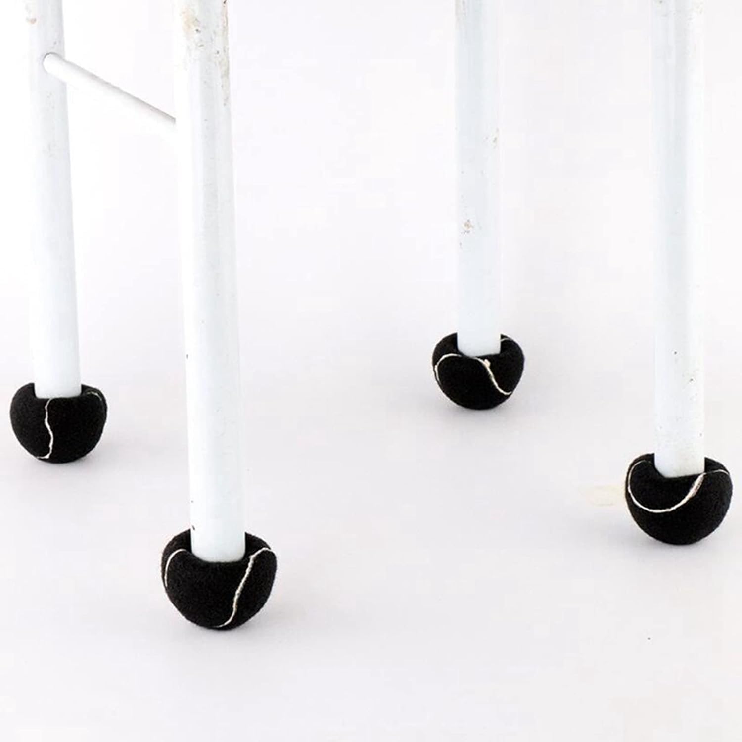 Lot de 16 Balles de Tennis Prédécoupées pour Pieds de Meubles et Protection de Sol, Revêtement en Feutre Résistant et, Gris