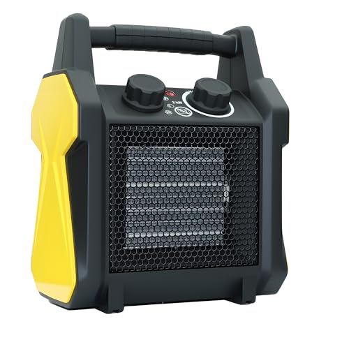 Electric Fan Heater - Fast Heating & Overheat Protection- Electric Space Heaters for Home & Garage, Tip-Over Protection