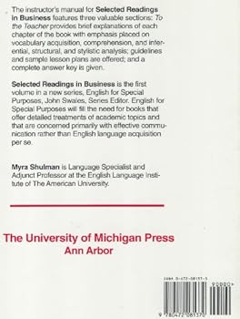 Paperback Selected Readings in Business (English for Special Purposes Ser/Instructors Manual) Book