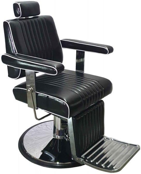 Genérico Sillón Barbero hidráulico reclinable y Giratorio con reposabrazos Modelo Cut - Color Negro