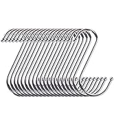 WKTRSM 20 Stück S Haken Edelstahl, Haken Zum Einhängen, Kleine Edelstahlhaken für Küche Badezimme...