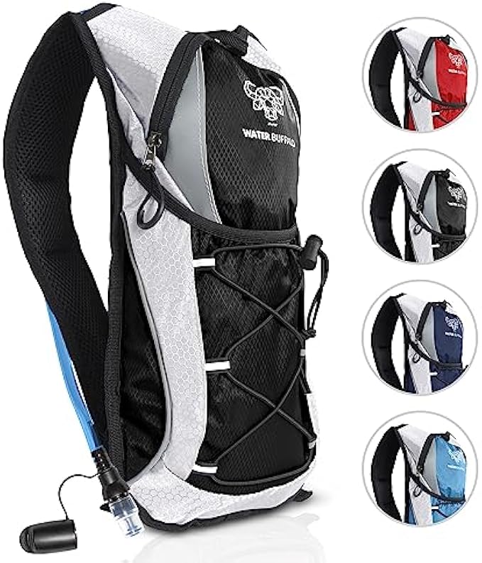 Water Buffalo Hydration Backpack - Lightweight Hydration Pack with 2L Water Bladder - Water Backpack for Hiking, Running, Biking, and Raves - Road Runner 12L Hydropack Backpack