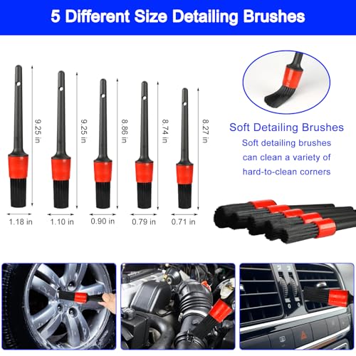 36pcs Brosse Nettoyage Voiture,Brosse de Jante Voiture,Kit de Lavage de Voiture,Kit de Brosse Nettoyage Voiture Interieur Exterieur,Brosse Nettoyage Perceuse Électrique,Sac de Transport Inclus – Image 4