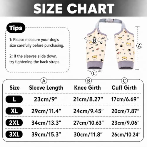 Image of Dog Elbow Protector for Front Leg Calluses, Doggy Joint Recovery Sleeve for Prevent Licking, Adjustable Dog Elbow Pads Leg Wound Care, Pet Knee Brace Protector for Canine Sprain Arthritis, Cartoon,L