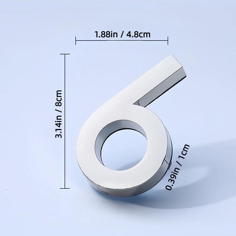 3D Mailbox Numbers 0-9 Self-Adhesive 3 Inch Address Number Stickers Door House Numbers Street Mailbox Sign for Apartment Home Office,Bronze Color (silver 1)