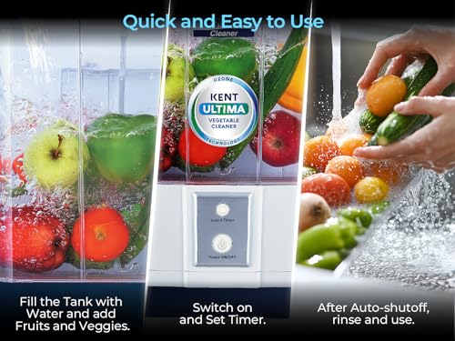 Image of KENT 111115 Ultima Vegetable Cleaner & purifier 13 W |Removes Pesticides & Chemicals from Fruits & Vegetables| Ozonizer based cleaning from Fruits & Vegetables | 1 Year Warranty | White