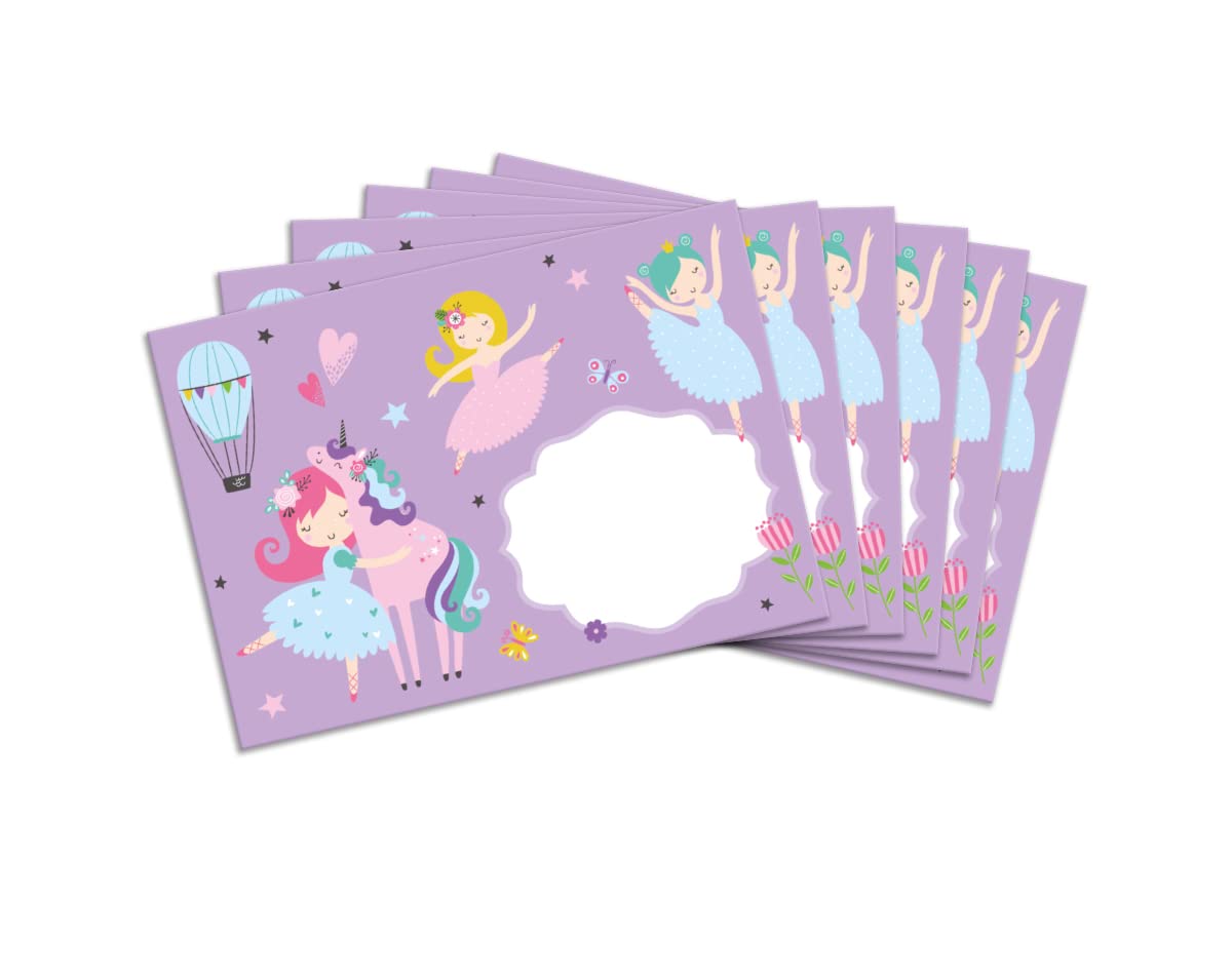 Writing Paper Set Letter Pad with Envelope for Girls Children Ballerina Unicorn Purple (A4 Pad with 25 Sheets + 15 Envelopes) - Image 4