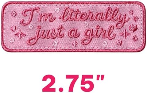 I’m Literally Just A Girl Patch – Cute Cherry Iron-On Embroidered Patch for Backpack, Jacket, Hat – Coquette Aesthetic Pink Girly Patch, DIY Clothing Accessory Gift image 4