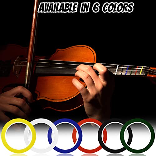 6 Stück Violin-Fingerband, Griffbrett-Aufkleber, Celloband, 216 Fuß/66 mm Griffband für Anfänger, Orchesterinstrumente, Anleitung, Violin-Zubehör (6 Farben)