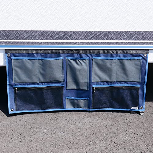 your GEAR Caravan Organizer &ndash; H&auml;ngeregal/Hakenleiste f&uuml;r Wohnwagen 45-140 cm | Varianten Pocket, Shoe, Tablet, Wide, Mesh, Hook | Camping Aufbewahrung 4-12 F&auml;cher (Wide | 45 x 100 cm | 6 F&auml;cher)