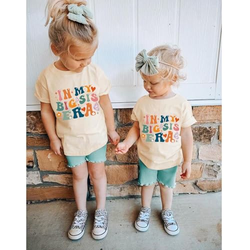 Promoted to Big Sister Shirts for Girls in My Big Sister Era Graphic T-Shirt Toddler Baby Girls Announcement for Girls2