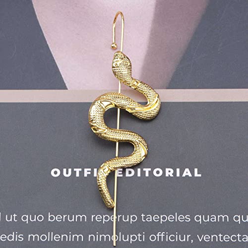 Qisogy Ear Wrap Crawler Hook Earrings Gothic Snake Ear Crawler Earrings Snake Ear Cuff Earrings Gold Snake Ear Climber Earrings Punk Ear Jewelry For Women And Girls(1Pcs) #TOP1