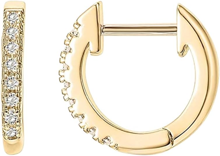 Micro-Pave Huggie Earrings for Women – Cubic Zirconia Gold Plated Design, Minimalist Dainty Statement Jewelry Gift for Her, Birthday & Anniversary Present for Wife, Best Friend or Sister image 2