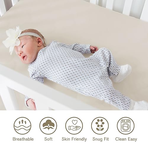 Image of Little Grape Land Crib Sheets for Boys and Girls, 2pk Baby Crib Fitted Sheet for Standard Size Crib and Toddler Mattress, Super Soft Baby Sheet