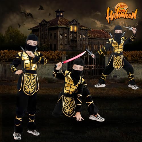 Disfraz Ninja para Niños Halloween, Set con Juguetes miniatura 4