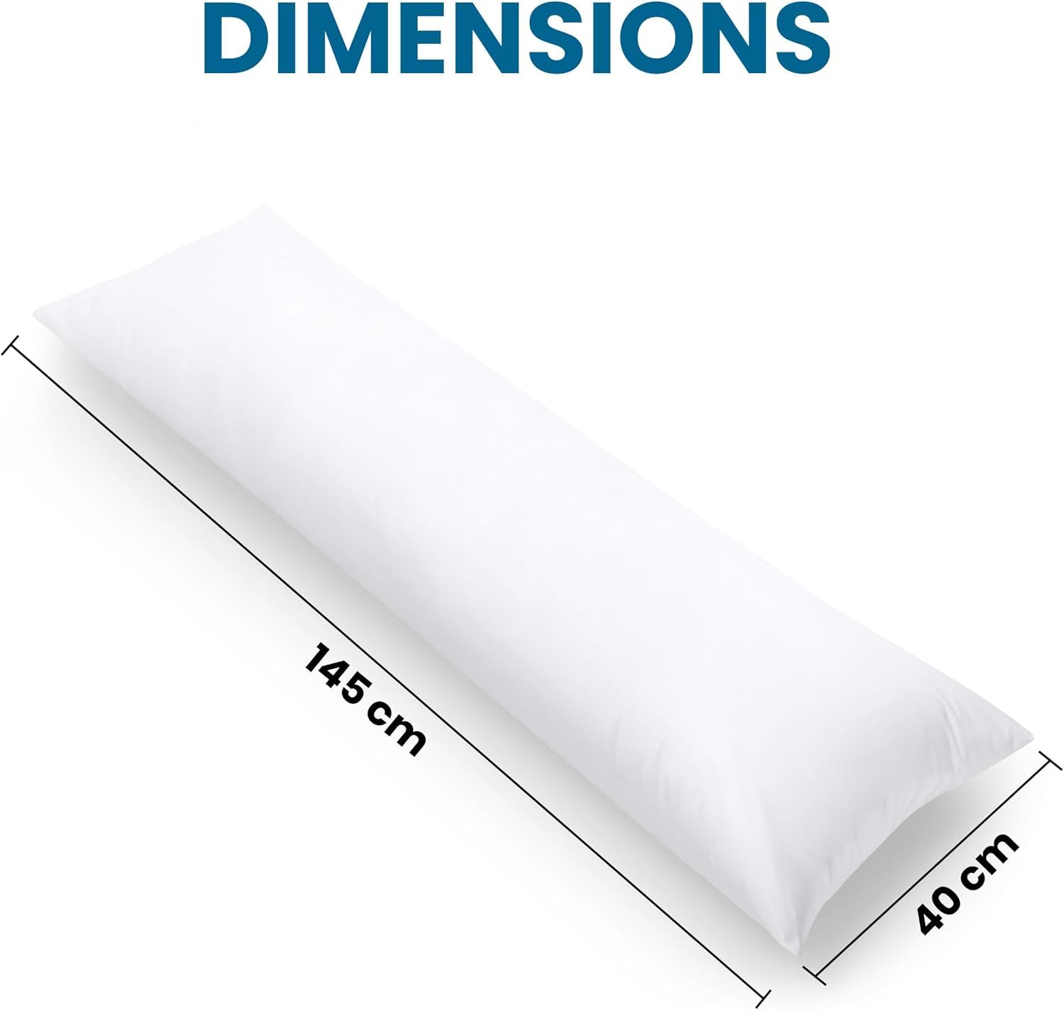 Utopia Bedding Cuscino per Dormire laterale 40x145 cm, Cuscino Lungo Per Gravidanza e Sostenere la Maternità, Cuscini Corpo (Bianco)