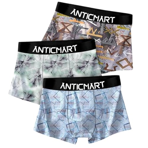 Image of Men's Extra Thin Elastic Ice Silk Underwear - Long, Comfortable, Breathable Boxer Brief Trunks (Pack of 3)