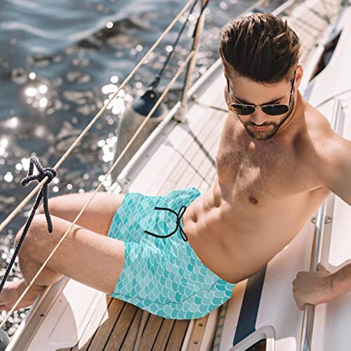 Maillots de bain pour hommes sirène verte short de plage séchage rapide