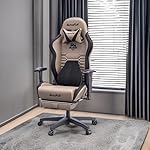AutoFull C3 Gaming Chair, Racing Style Gaming Chair with Ergonomic Lumbar Support,Adjustable High Back PU Leather PC Chair with Footrest,Brown - Image 2