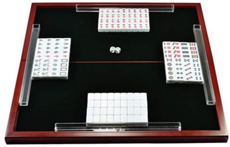 Mah Jong Travel Set Mini Mahjong Chino portátil Lindo Mahjong 144 Azulejos Mahjong Set con Estuche de Almacenamiento