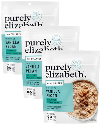Image of purely elizabeth Oat Pouch Collagen Vanilla Pecan, 8 Ounce (Pack of 3)