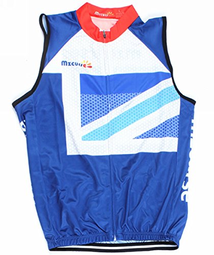 mzcurse Men's Sleeveless Vest Cycling Jersey Shirt Bicycle Bike Tees (Dark Blue, S)