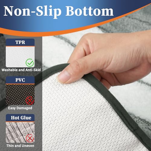 NAKIHOUSE 2 Piece Bath Mat Set Non Slip Extra Soft Bathroom Mats Water Absorbent Microfiber Foot Mats Machine Washable Rug Toilet Mat for Bathroom Floor (Gray) - Cosy Home Interiors NAKIHOUSE 2 Piece Bath Mat Set Non Slip Extra Soft Bathroom Mats Water Absorbent Microfiber Foot Mats Machine Washable Rug Toilet Mat for Bathroom Floor (Gray) - Image 5