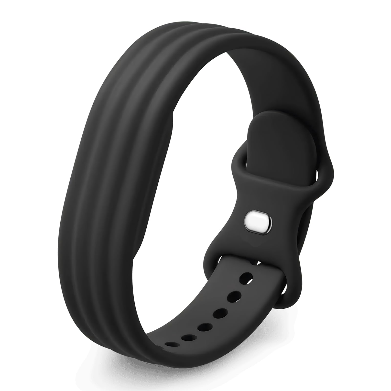 Panda Bobo Silicone Strap compatible with Fitbit Air Band, Black โ image 1