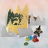 Metal Christmas Dies for Card Making, Set of 3, ZECNG Christmas Deer Christmas Tree House Carbon Ste