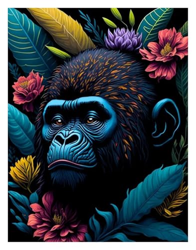 Cuadro sobre lienzo de animales florales 30x42cm para habitación infantil 2