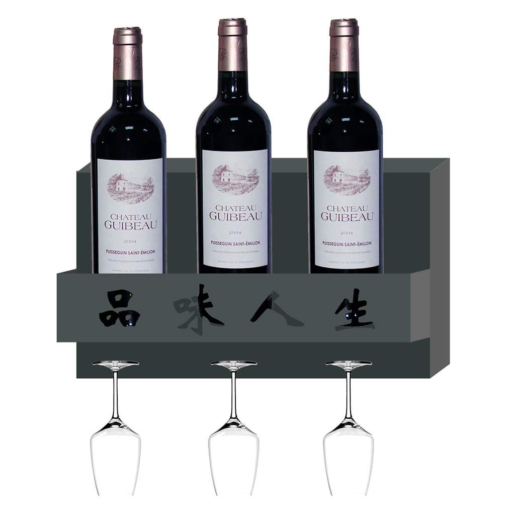 Casier à bouteilles de vin en fer et porte-verre suspendu pour meuble haut