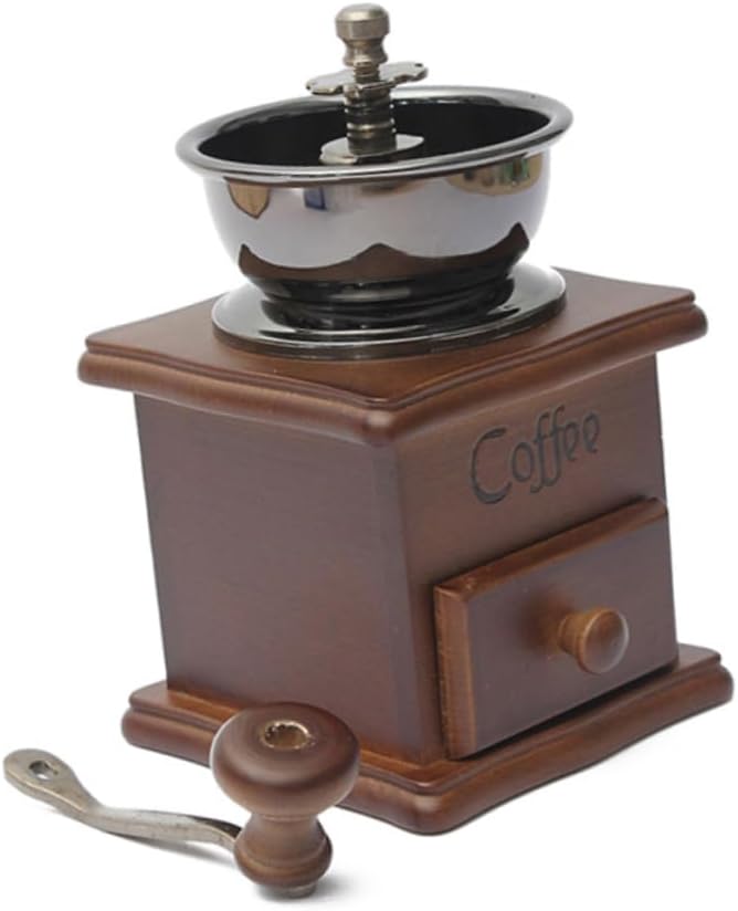 BESTOYARD Coffee Manual Espresso Machine Coffee Beans Espresso Hand Grinding Machine Stainless Steel Coffee Maker Peppermills Pepper Wooden Coffee Machine