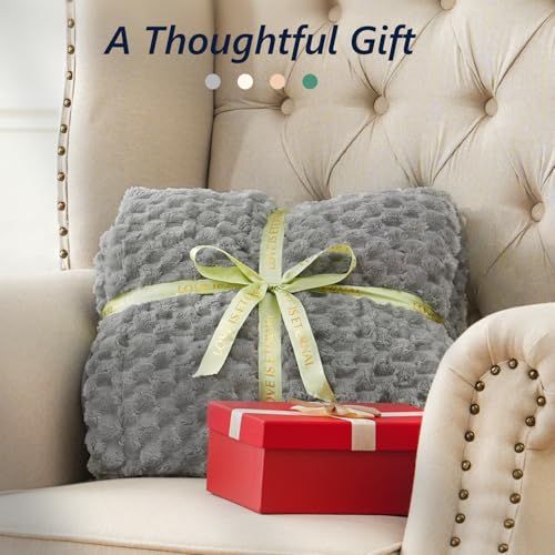 Image of Mr. Sandman Weighted Blankets for Adults Queen Size 12lbs, Warm Sherpa Fleece Throw Blanket for Sleep and Calm, Soft Cozy Heavy Bed Blanket with Jacquard Flannel, 60 x 80 Inches, Grey
