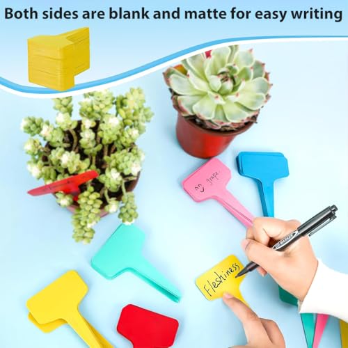 Image of HASTHIP 200 Pcs Plant Label, Writable PVC Yellow Plant Label Tags Plant Markers, Multipurpose Planter Tags, Seedling Tags, Identification Markers