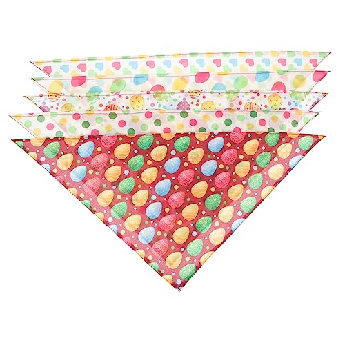 iplusmile 5個 犬のバンダナ 犬の衣装 折りたたみ可能 犬用冷却マット 犬用ウォーターボウルディスペンサー 花輪 装飾 お祭りをテーマにした愛犬用バンダナ ペットの首輪スカーフ ポリエステル