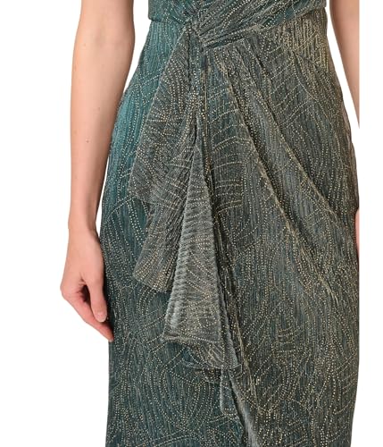 Adrianna Papell Women's Metallic Mesh Cascade Gown4