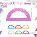 6 Pack Plastic Protractors, 6 Inch Math Protractor Set for Angle Measurement, Translucent Protractors 180 Degrees, Geometry (Yellow, Green, Blue, Orange, Purple, Transparent)