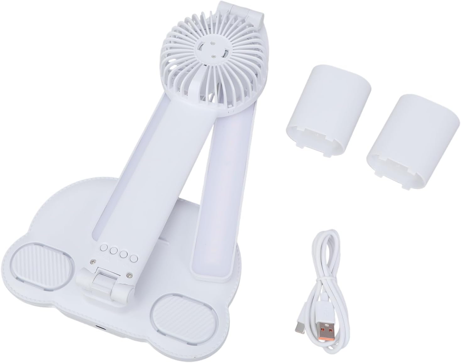 Multifunctional Two Head Touches Screen Fan Lamp With Adjustable Brightness And Color Temperature For Office And Home Use