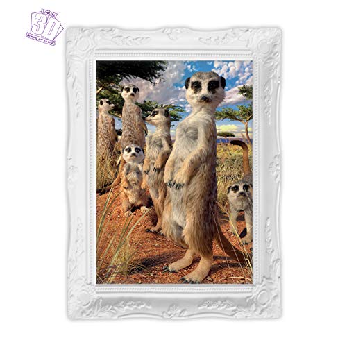 3D Livelife Lenticular Wall Art Prints - Meerkat Gaze From Deluxebase. Unframed 3D Safari Poster. Perfect Wall Decor. Original Artwork Licensed From Renowned Artist, David Penfound #TOP4