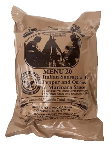 Military MRE Single Meal Inspection Date May 2025 or Newer(Italian Sausage in Marinara Sauce)