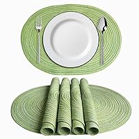 6 Ovale Platzsets Aus Polyester – Hitzebeständig, Rutschfest & Abwischbar – In 6 Farben (50x35 Cm)