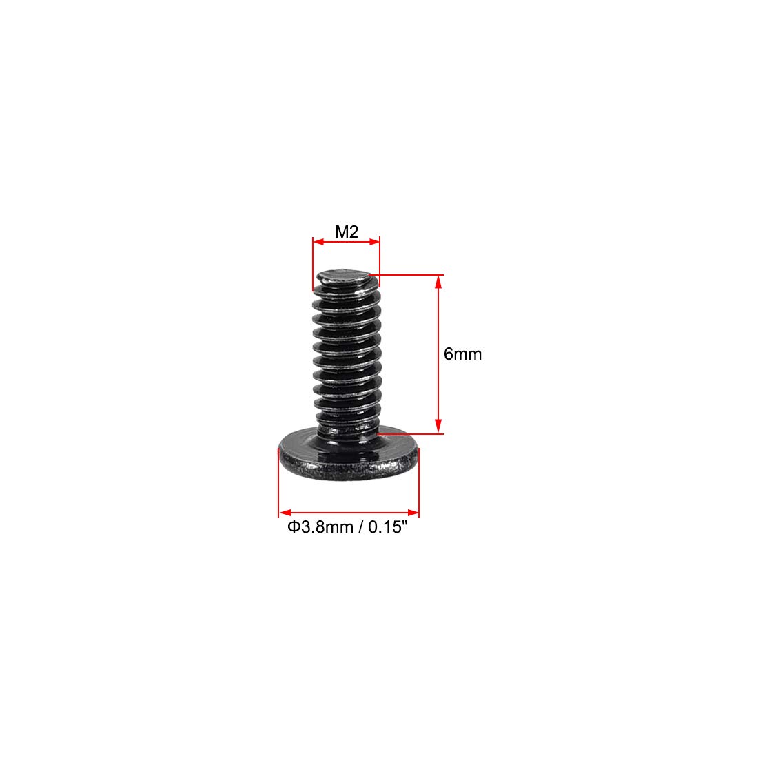 Amazon.co.jp: プラスネジ M2x6mm 黒ネジ径 3.8mm ネジ頭ラップトップ