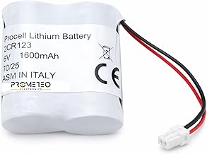 Lithium Battery Compatible for Telepass 2CR123A 6V 1600mA - IEC Code CR17345