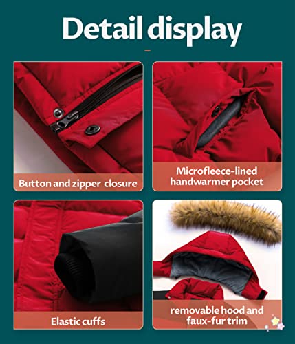 Image of CREATMO US Boy's Water Resistant Winter Coats Warm Fleece Lined Outwear Windbreaker Ski Jacket