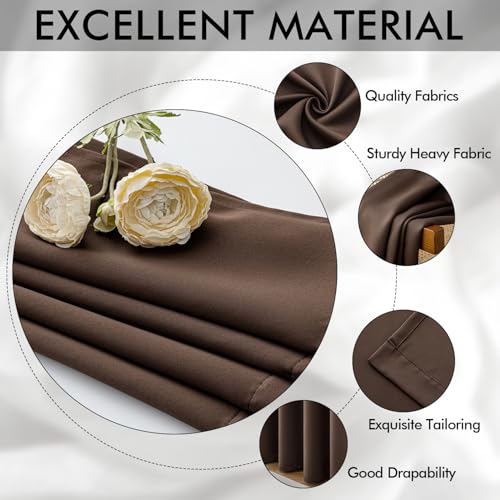Image of MIULEE Chocolate Brown Blackout Bedroom Curtains Drape 96 Inch Long 52 inchx96 inch | Grommet Top, Room Darkening Window Drapes, Privacy Protection, Thermal Insulated, Heat Blocking, Light Blocking